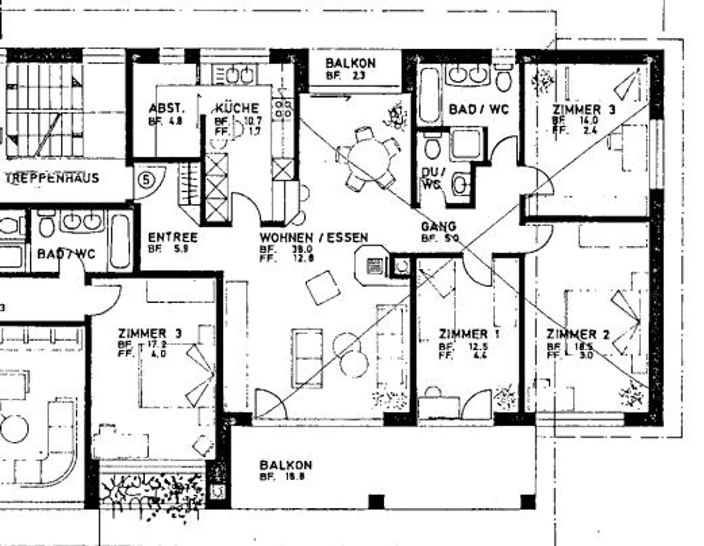 Appartement spacieux et lumineux de 4.5 pièces avec deux balcons à Bassersdorf - Photo 12 sur 12