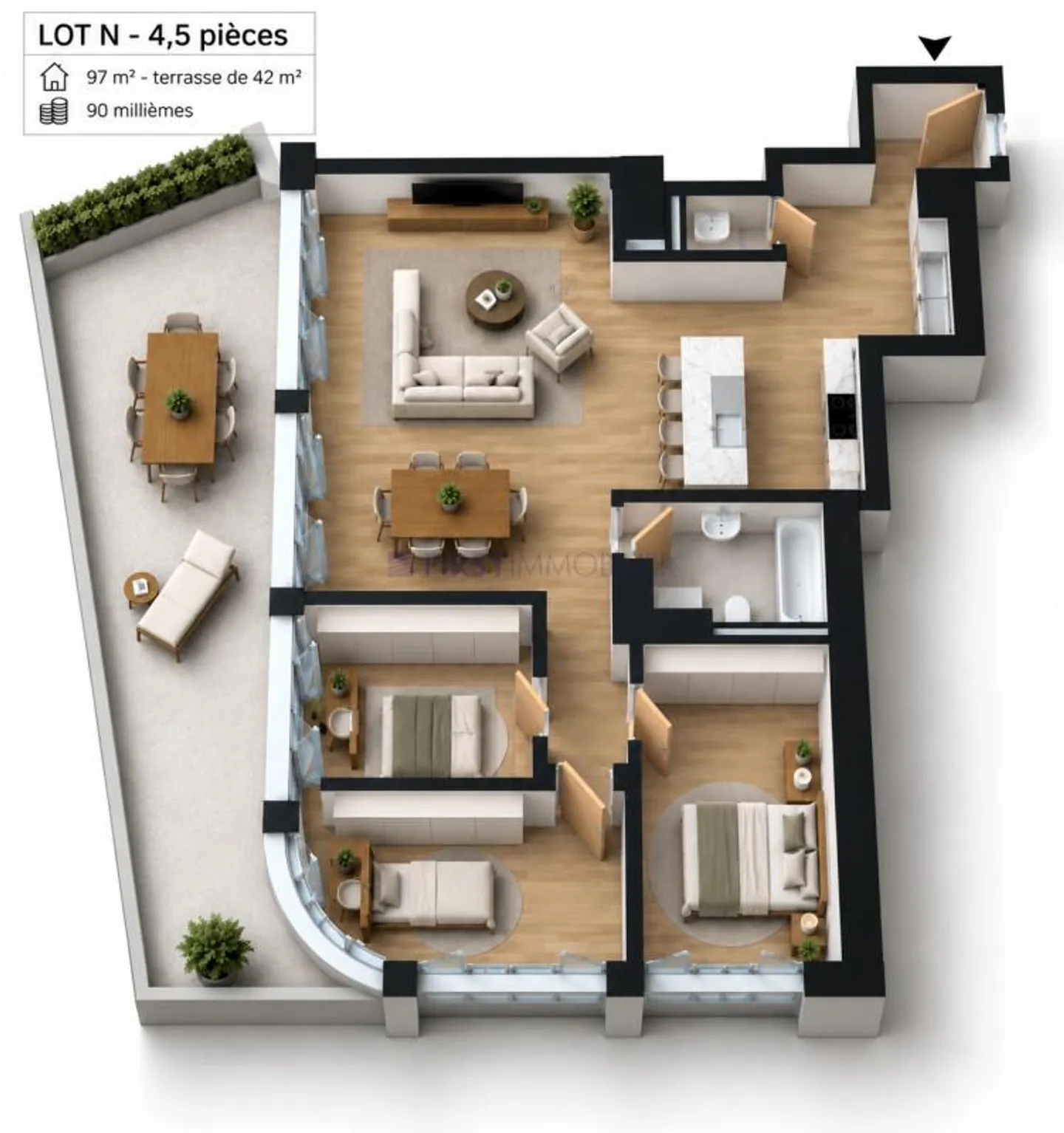 Appartement spacieux avec grande terrasse - Photo 20 sur 20