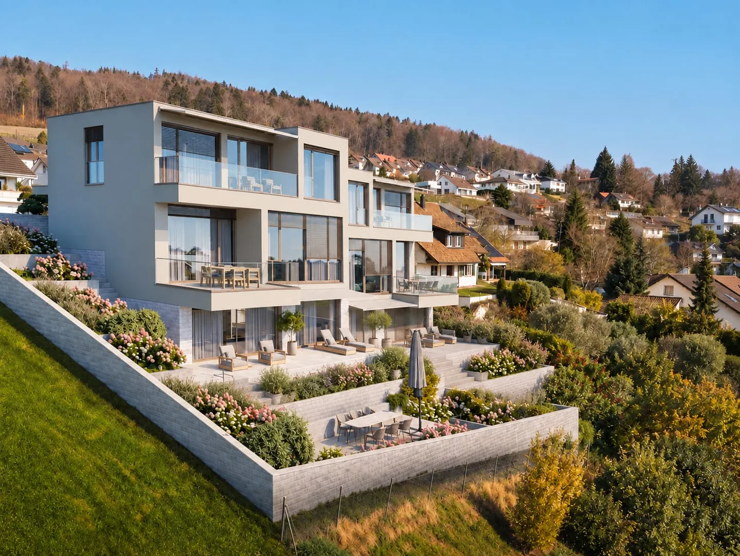 6.5-Room Semi-Detached House with Far-Reaching Views in Buchs ZH for Sale - Photo 1 of 7