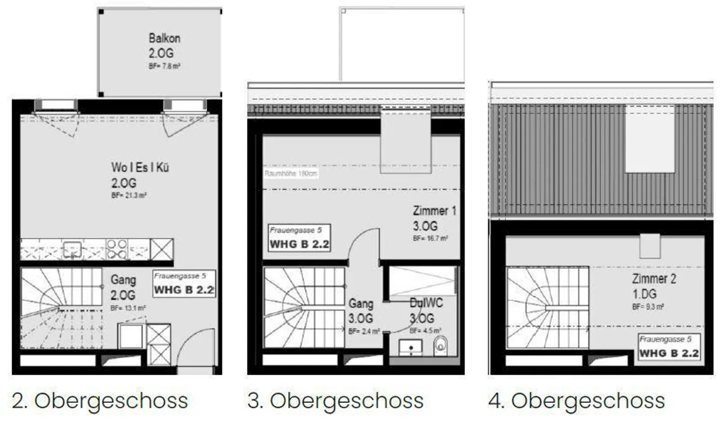 Moderne Maisonette-Wohnung mit Balkon - Foto 3 von 7