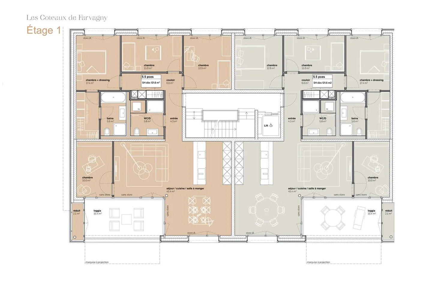 8 appartamenti di 5,5 stanze al 1° piano - Foto 4 di 6