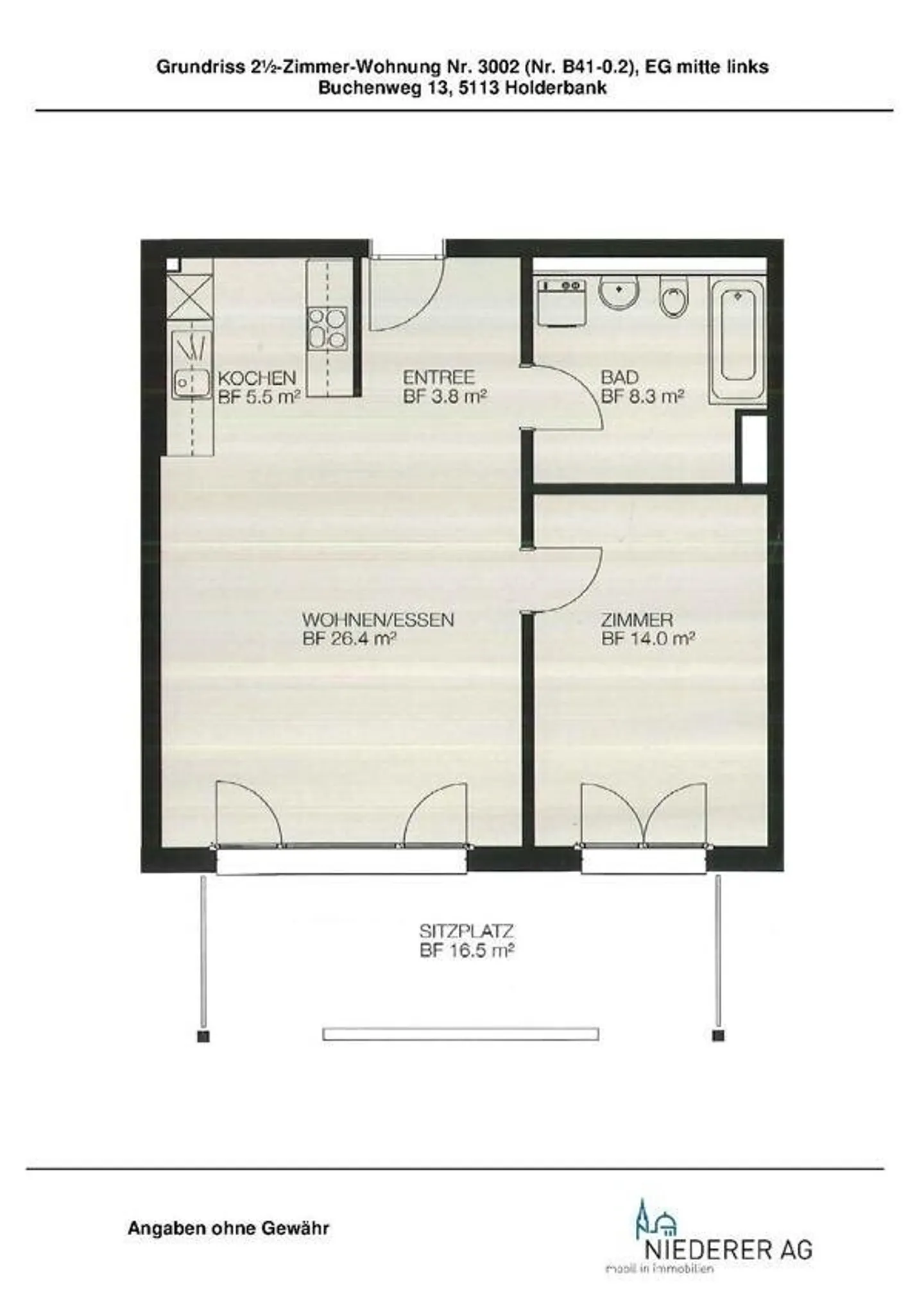 Beaux appartements de 2,5 pièces, 58 m2 incluant la tour de lavage - Photo 9 sur 9