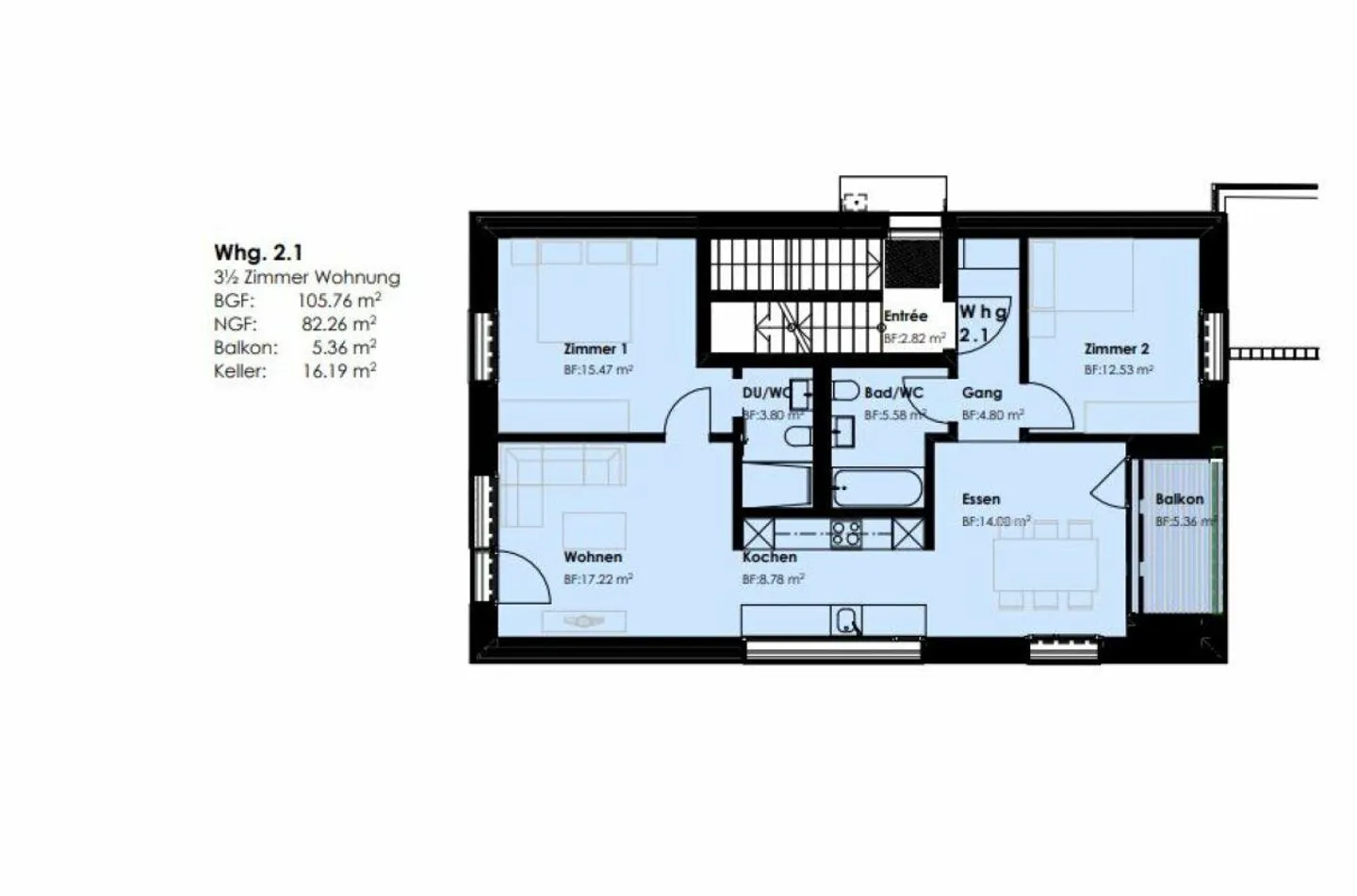 moderne 3.5-Zi. Wohnung im idyllischen Seewis - Foto 13 von 13