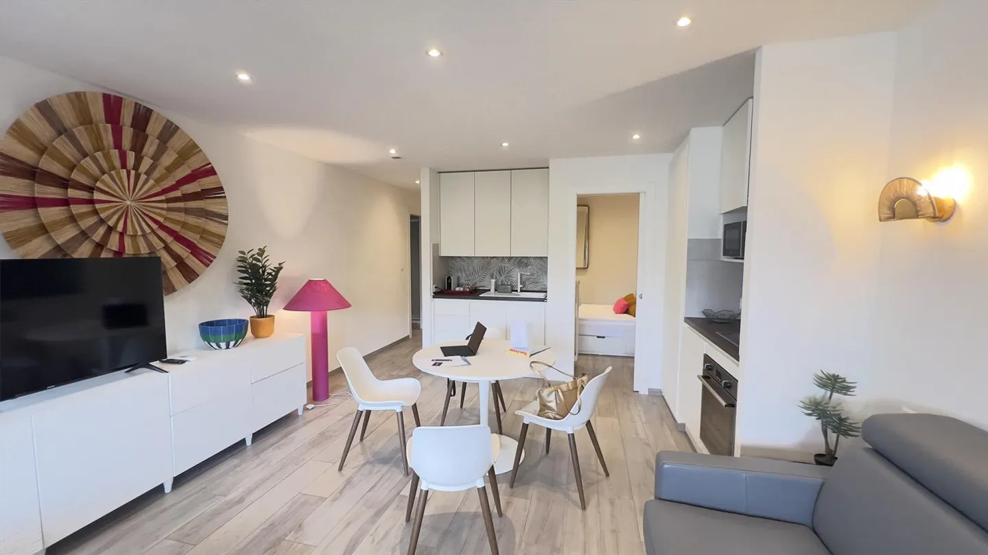 APPARTEMENT PRATIQUE RÉNOVÉ DE DEUX PIÈCES AVEC VUE SUR LE LAC À BISSONE - Photo 4 sur 6