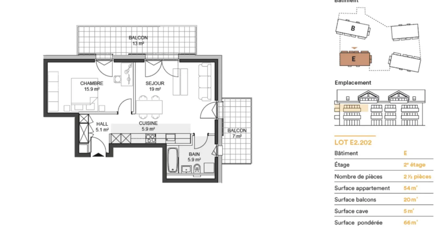 Nouvelle promotion : Appartement de 2,5 pièces avec balcons - Foto 4 von 6