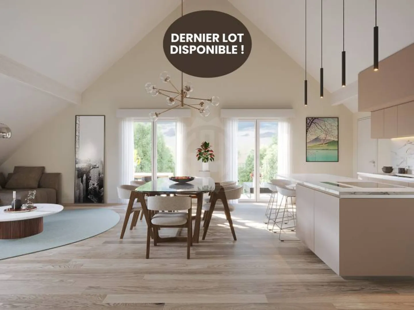 Prächtige 3.5 Zimmer mit spektakulären Volumen! - Foto 2 von 5