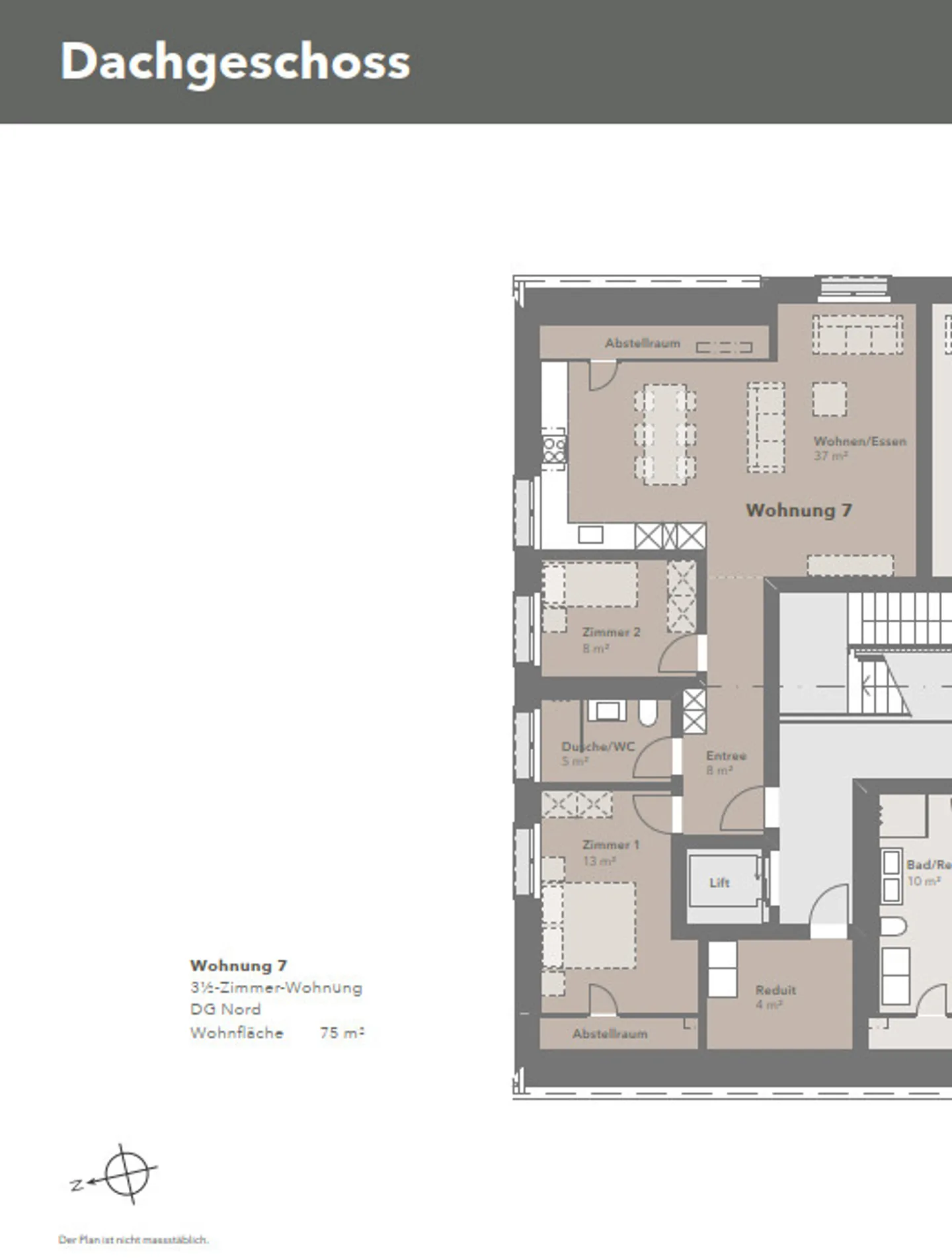 Magnifique appartement en attique de 3,5 pièces à Eschenbach - Photo 13 sur 13