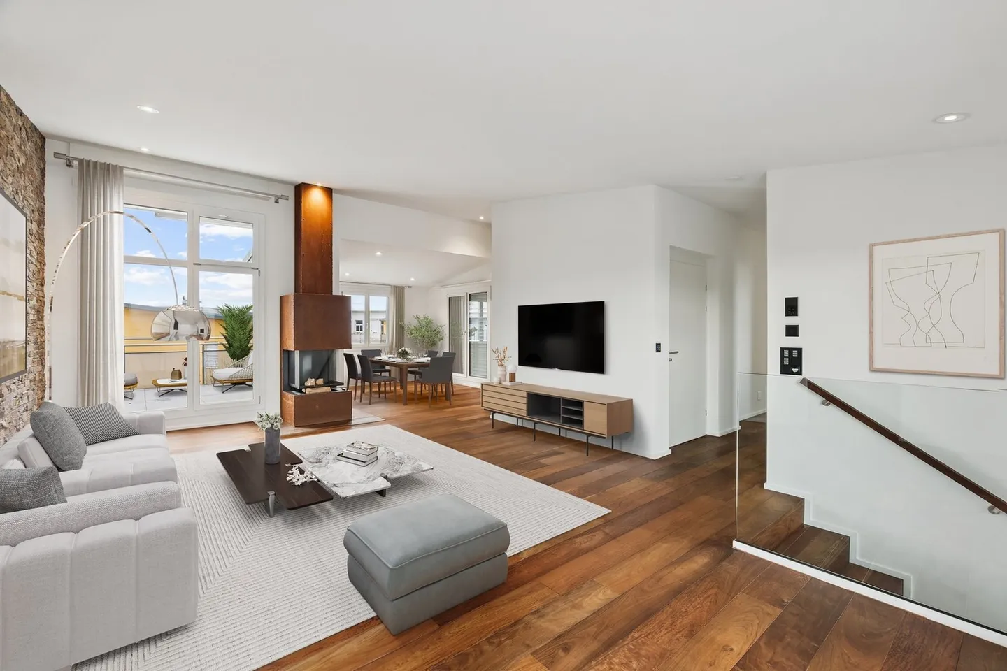 Appartement penthouse exclusif avec cheminée, quatre terrasses, vue imprenable - Photo 1 sur 10