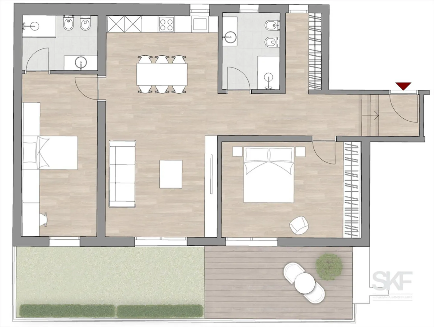 Appartamento moderno con grande terrazza - Foto 12 di 12