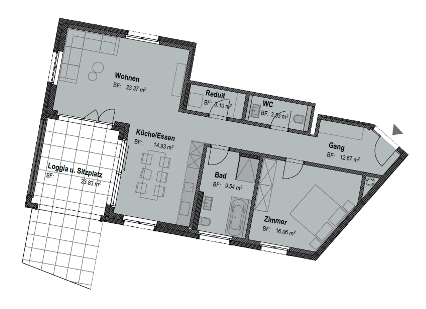 Nuova costruzione prima locazione | Moderno appartamento di 2,5 stanze con patio giardino - Foto 7 di 7