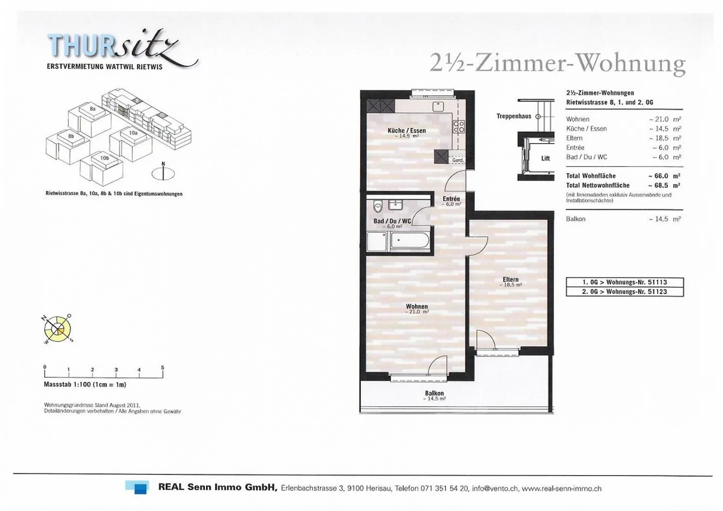 Genau richtig! Helle 2.5-Zi.-Wohnung mit grossem Balkon - Foto 10 von 12