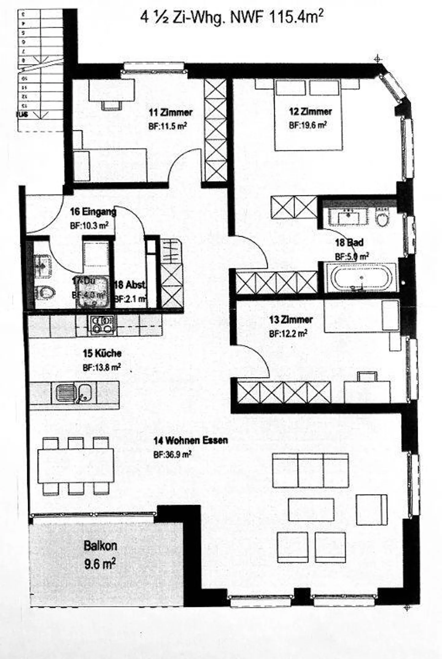 Appartement moderne de 4,5 pièces au centre d'Illnau - Photo 12 sur 12