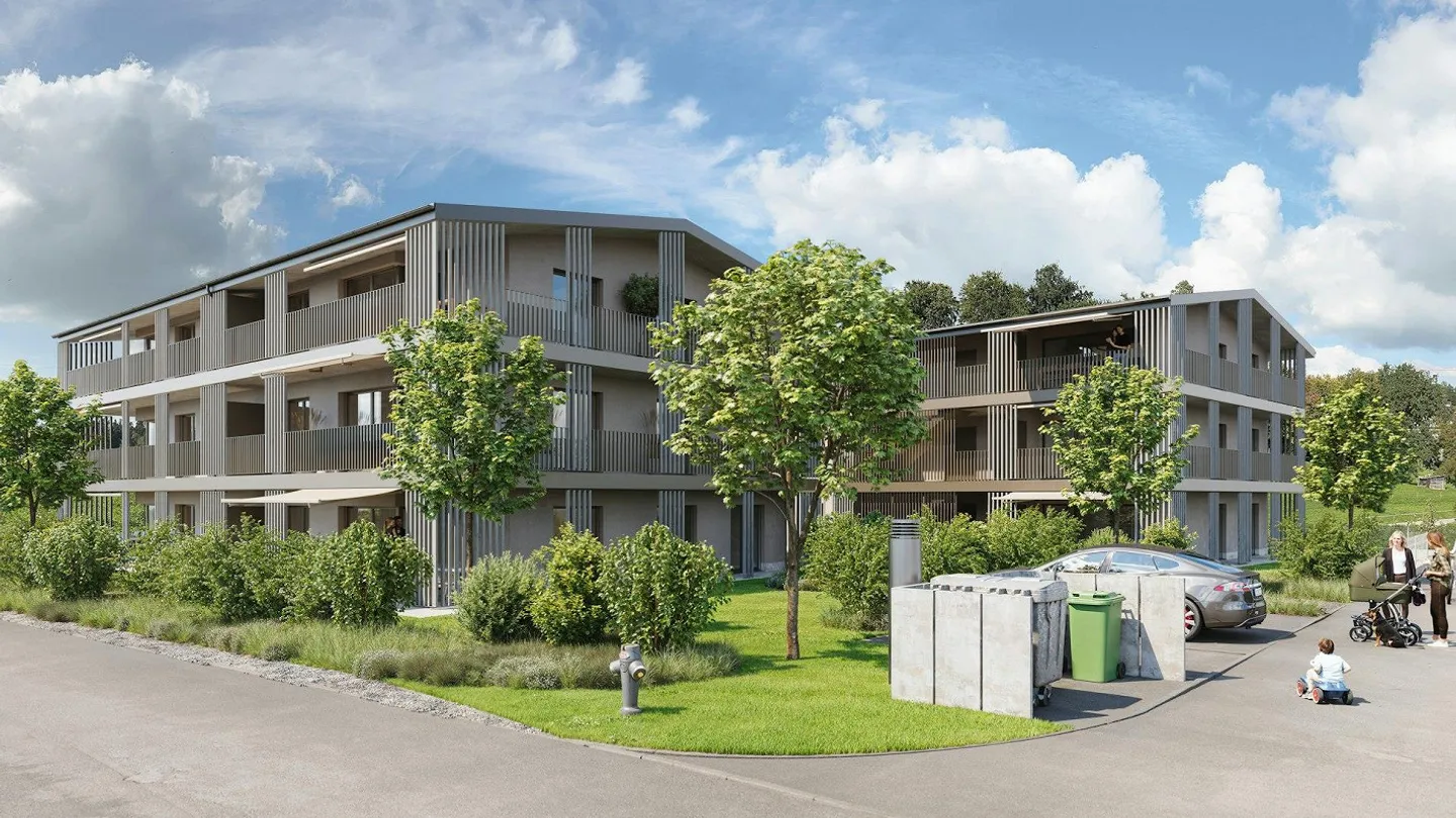 Moderne 4 1/2 Zimmer Neubauwohnung mit Blick ins Grüne - Foto 1 von 5