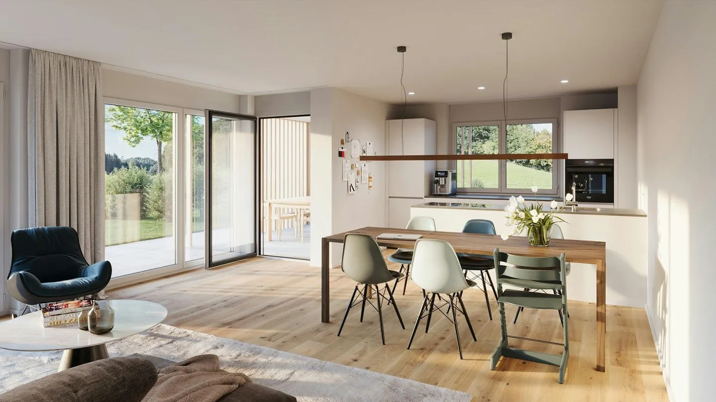 Moderne 4 1/2 Zimmer Neubauwohnung mit Blick ins Grüne - Foto 2 von 5