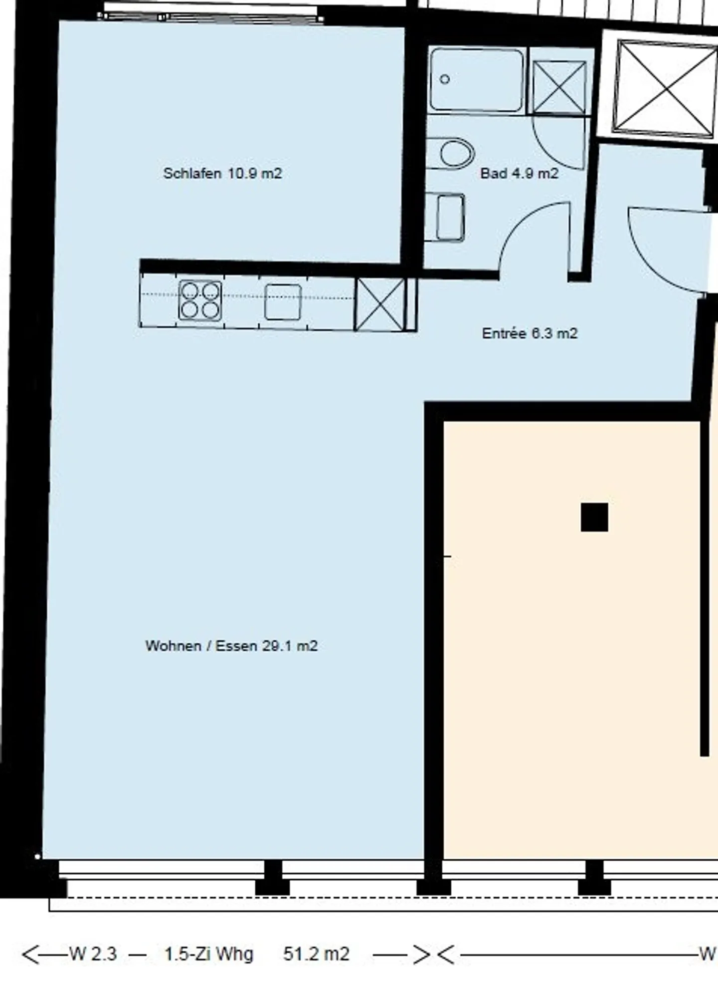 Appartement moderne 1.5 pièces - Photo 9 sur 9