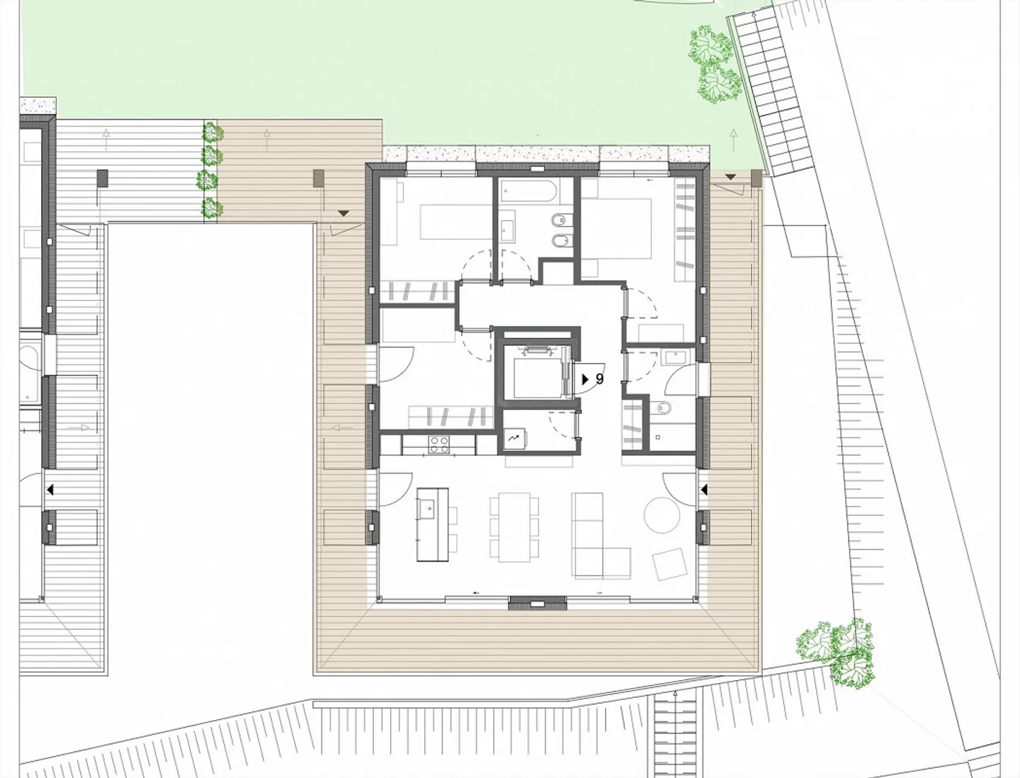 Elegantes Dachgeschoss mit 4,5 Zimmern und Seeblick-Terrasse in Rovio - Foto 10 von 11