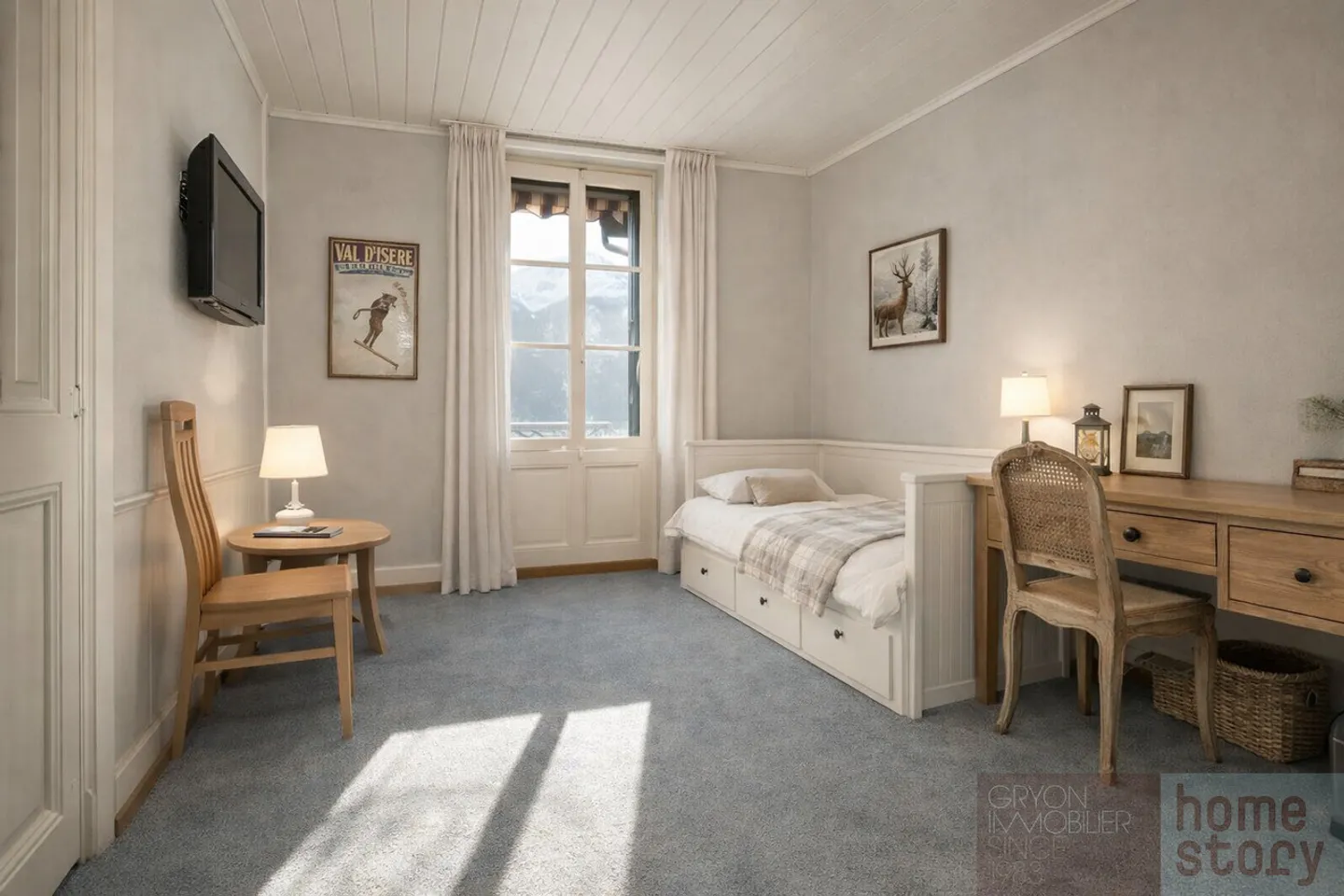 4.5 camere luminose in un ex hotel ristrutturato, centro di Gryon - Foto 2 di 19