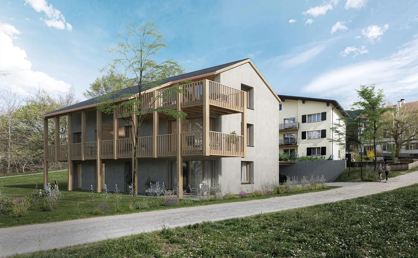 Appartement de jardin 4,5 pièces avec belle vue à Versam - Photo 1 sur 10