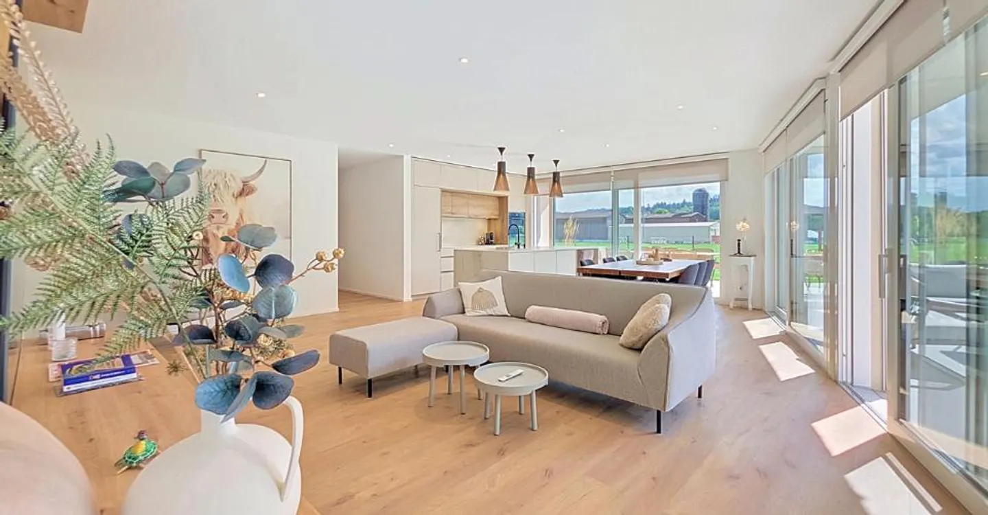Wunderschöne 4,5-Zimmer-Wohnung mit Garten in Fétigny - Foto 2 von 12