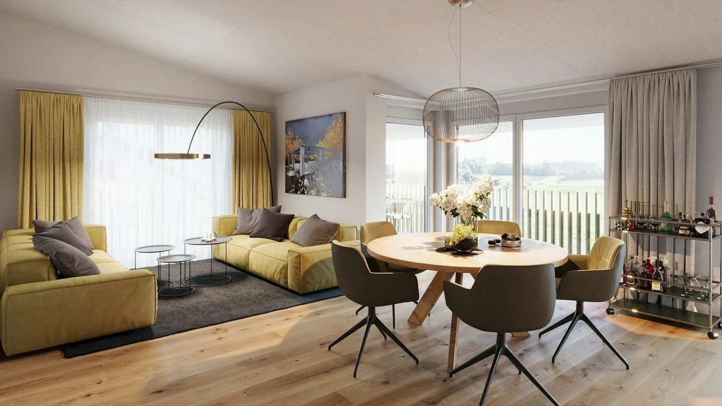 Attraktive 3 1/2 Zimmer Neubauwohnung mit Blick ins Grüne - Foto 5 von 5