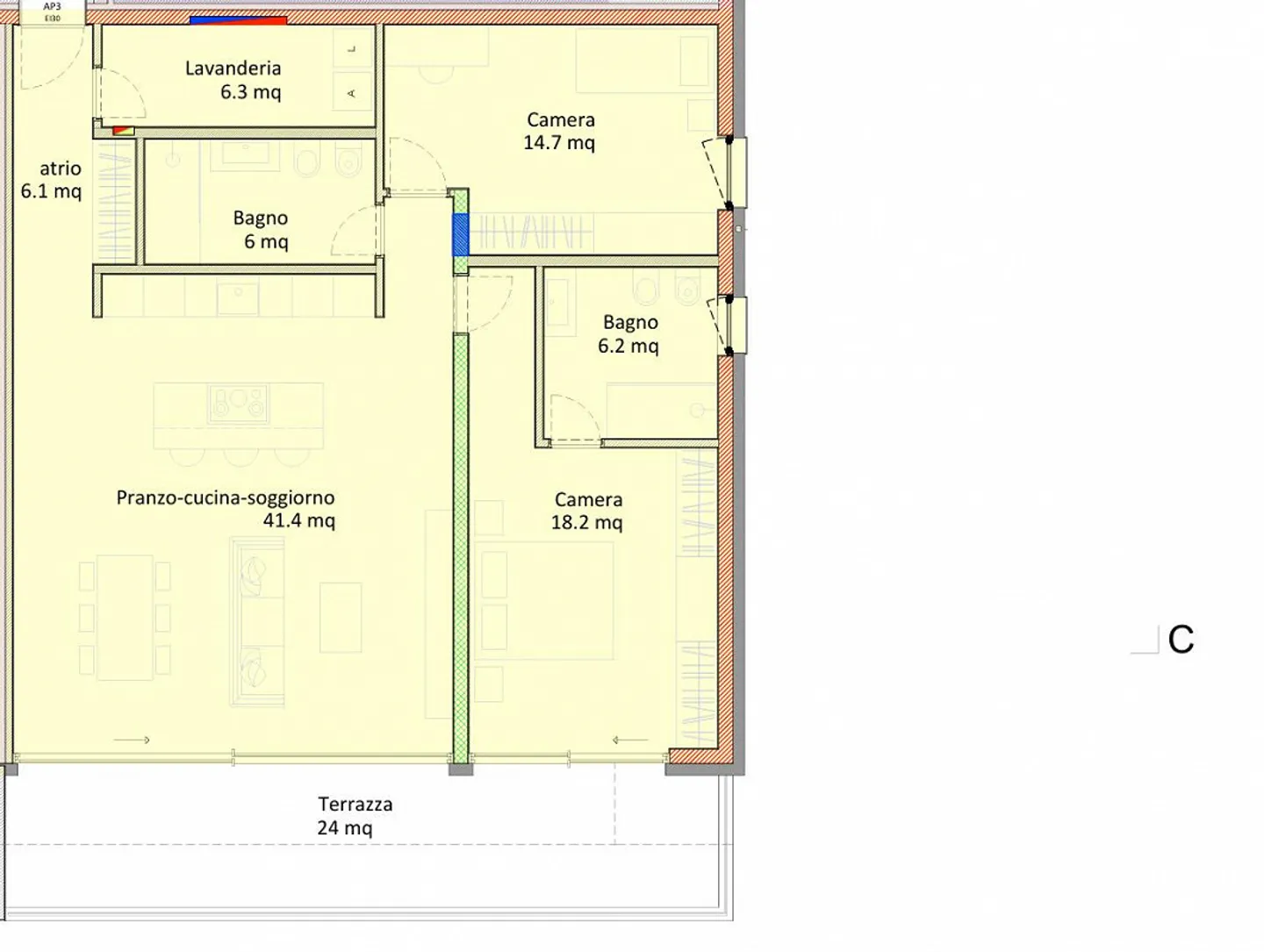 NUOVO E SPAZIOSO APPARTAMENTO 3.5 STANZE CON TERRAZZA A CASTEL SAN PIETRO - Foto 10 di 10