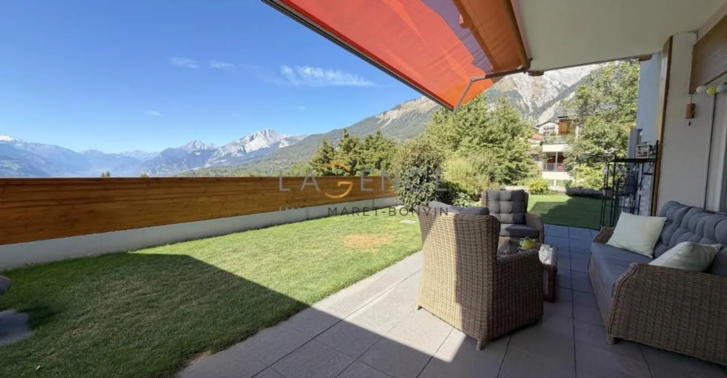 Arbaz - Eine großzügige Gartenwohnung mit Blick auf die Walliser Alpen - Foto 1 von 6