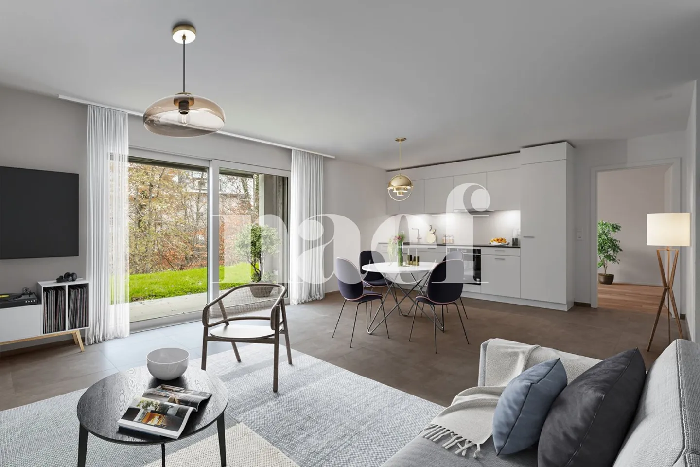 New 4.5-room apartment with balcony on the ground floor for sale in St-Aubin - Photo 1 of 6