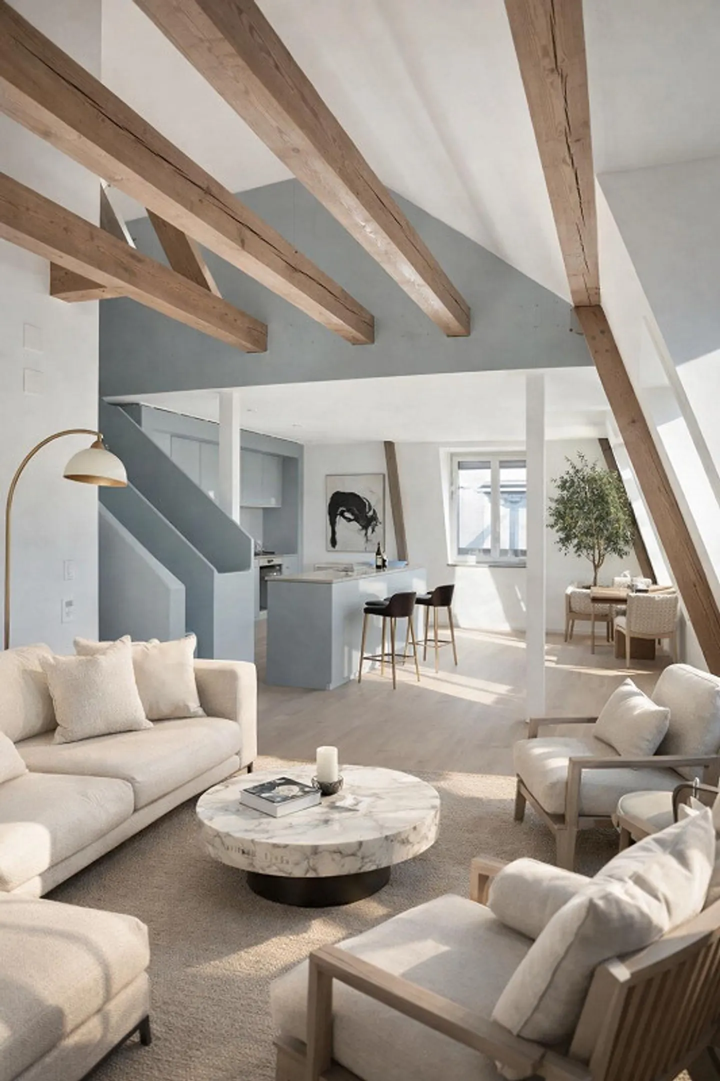 Modern and bright attic apartment near Kreuzplatz - Photo 2 of 7