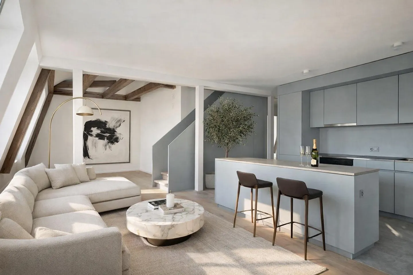 Modern and bright attic apartment near Kreuzplatz - Photo 3 of 7
