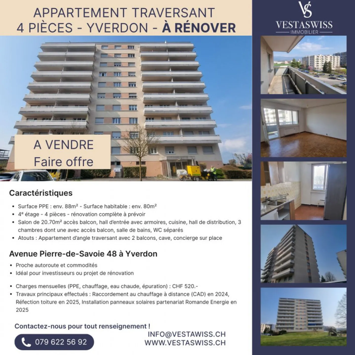 Corner apartment - 4 rooms - To renovate - Photo 1 of 8