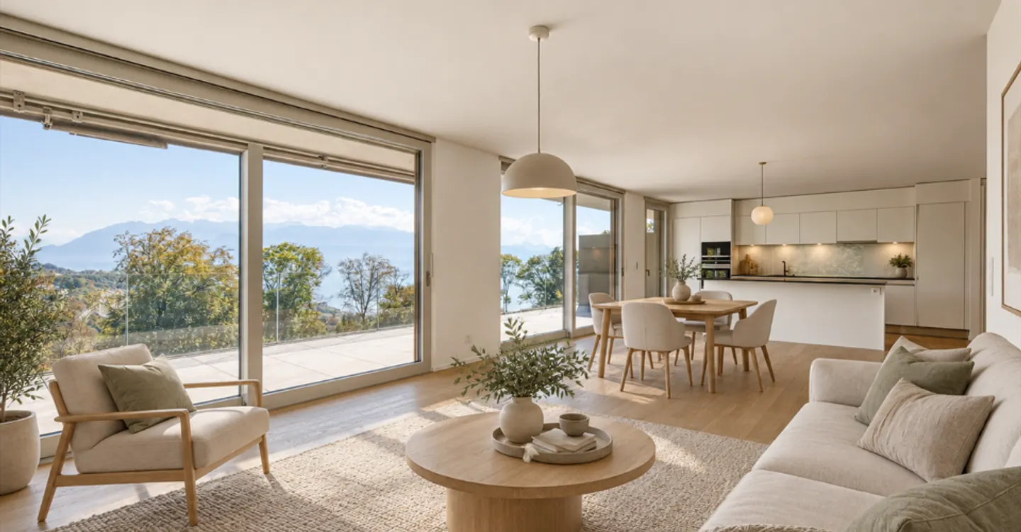 Spacious 5.5-room apartment with large terrace and lake view - Photo 3 of 10