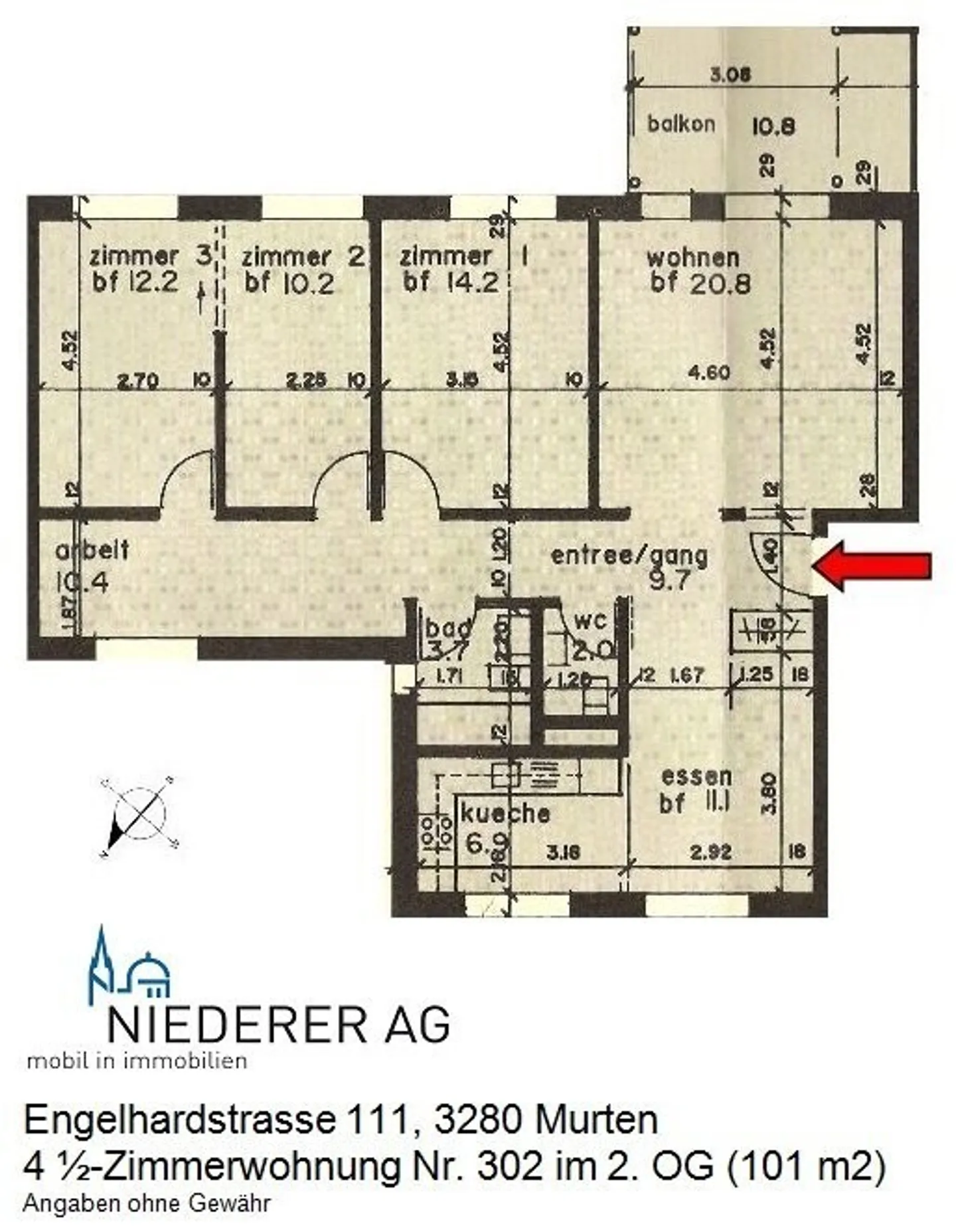 Appartamento 4.5 di 101 m² all'ultimo piano del 2° piano - Foto 11 di 11