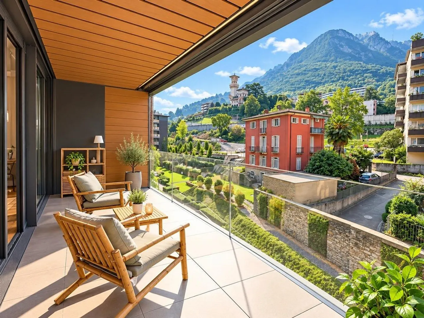 Appartement moderne avec 2 terrasses - 100 m du lac de Lugano - Photo 1 sur 22