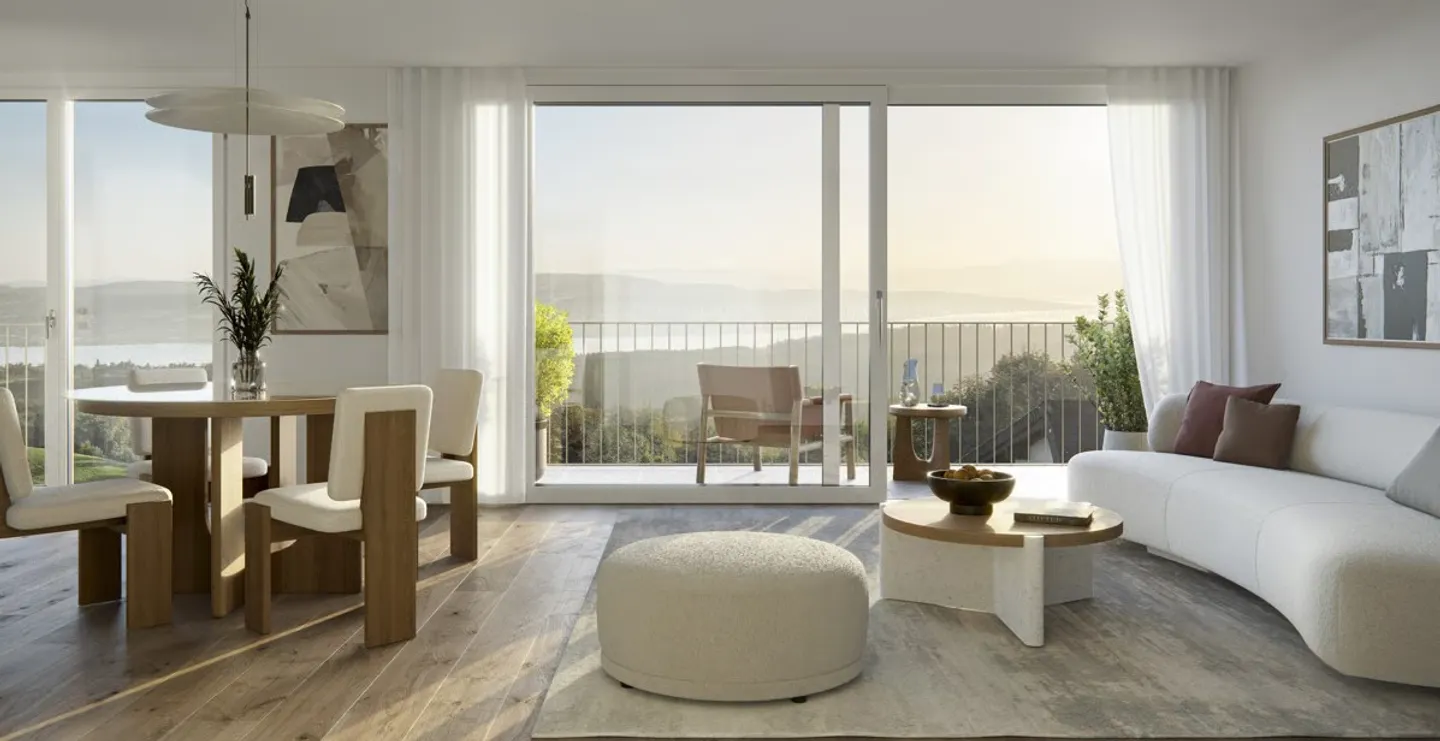 Exclusive 2.5-room apartment with panoramic views of Lake Zurich, Alps - Photo 2 of 8