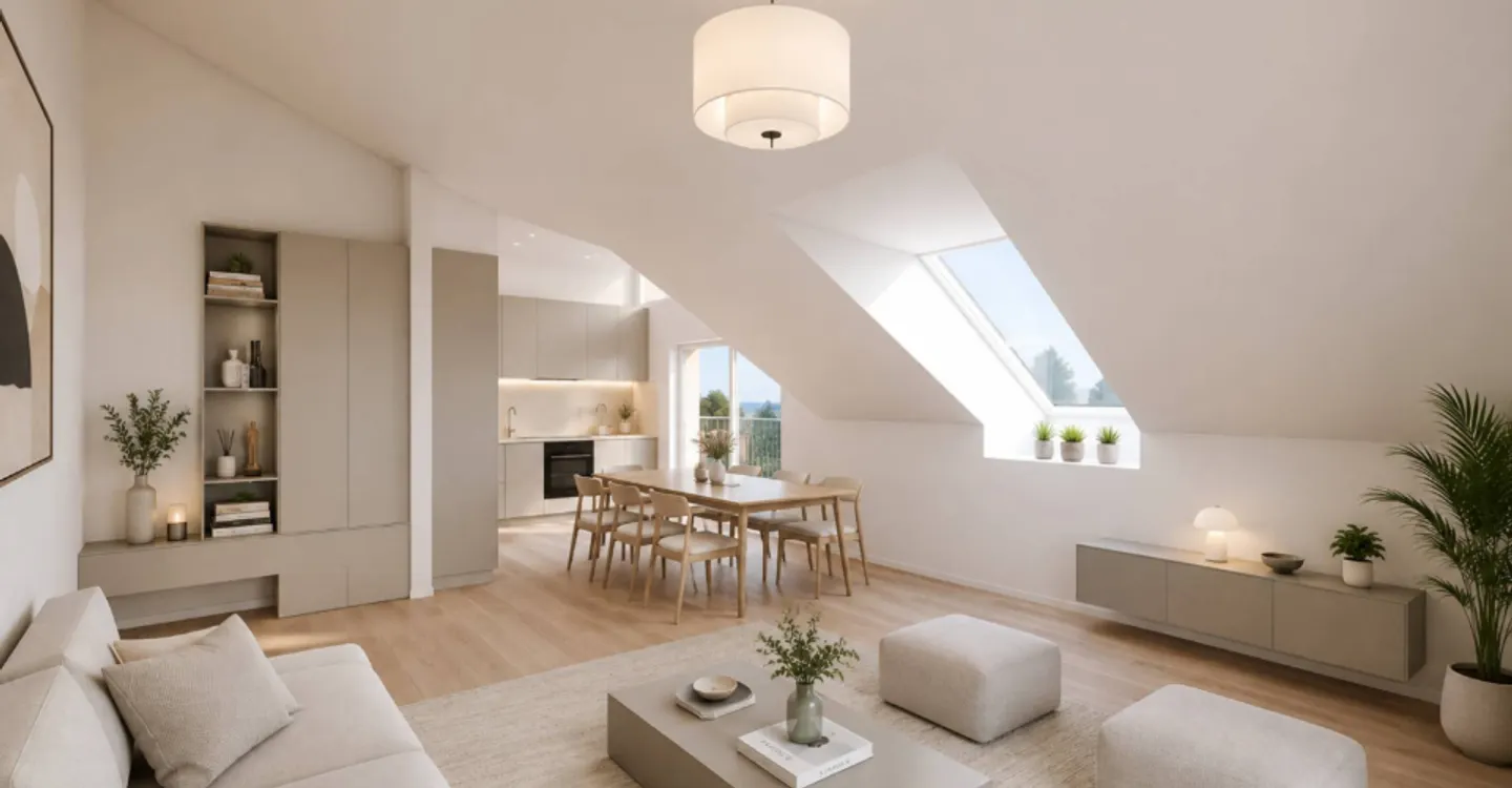 3,5-Zimmer-Dachgeschoss mit Balkon - Foto 3 von 5