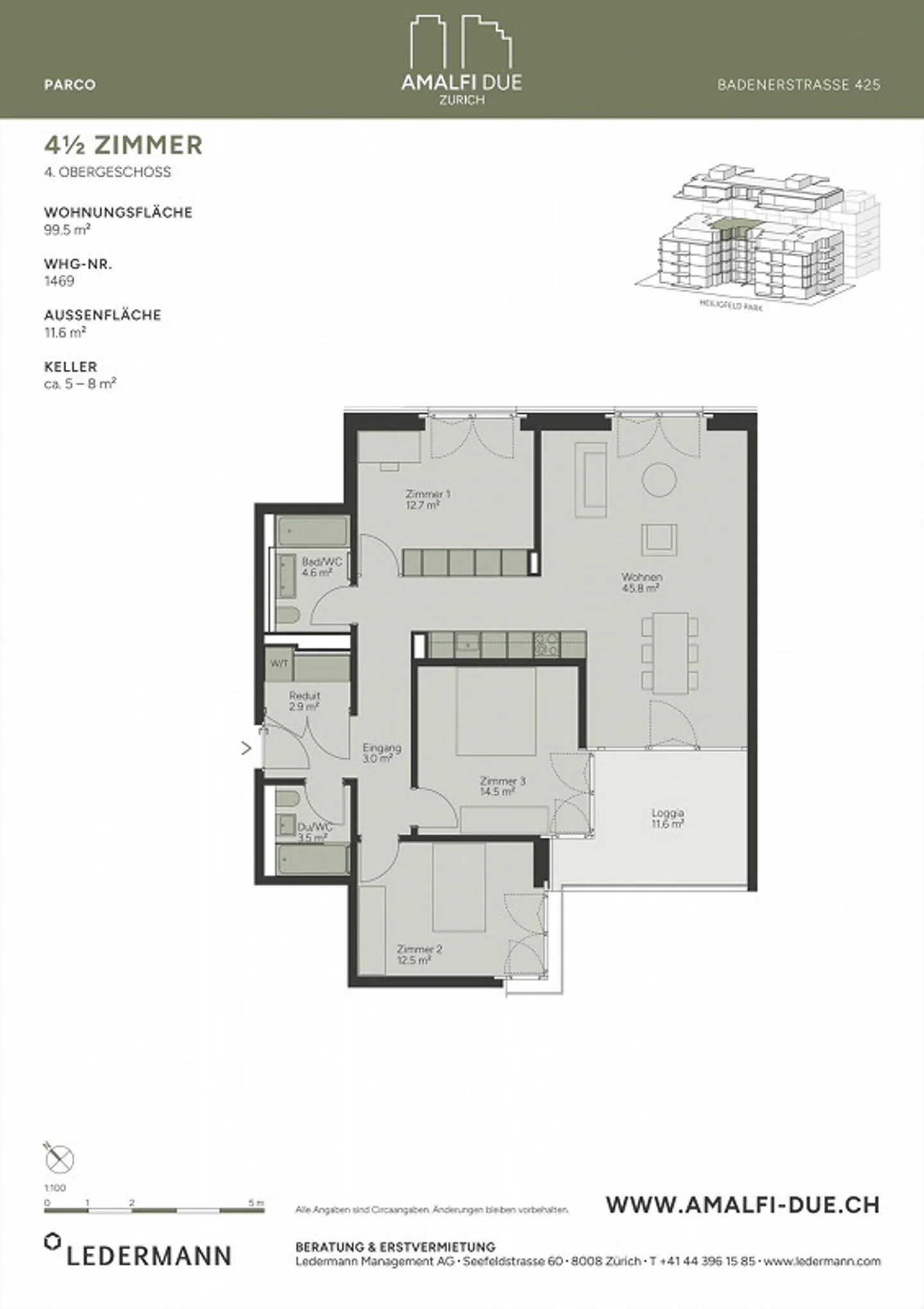 Modernes Apartment in Zürich - Foto 3 von 3