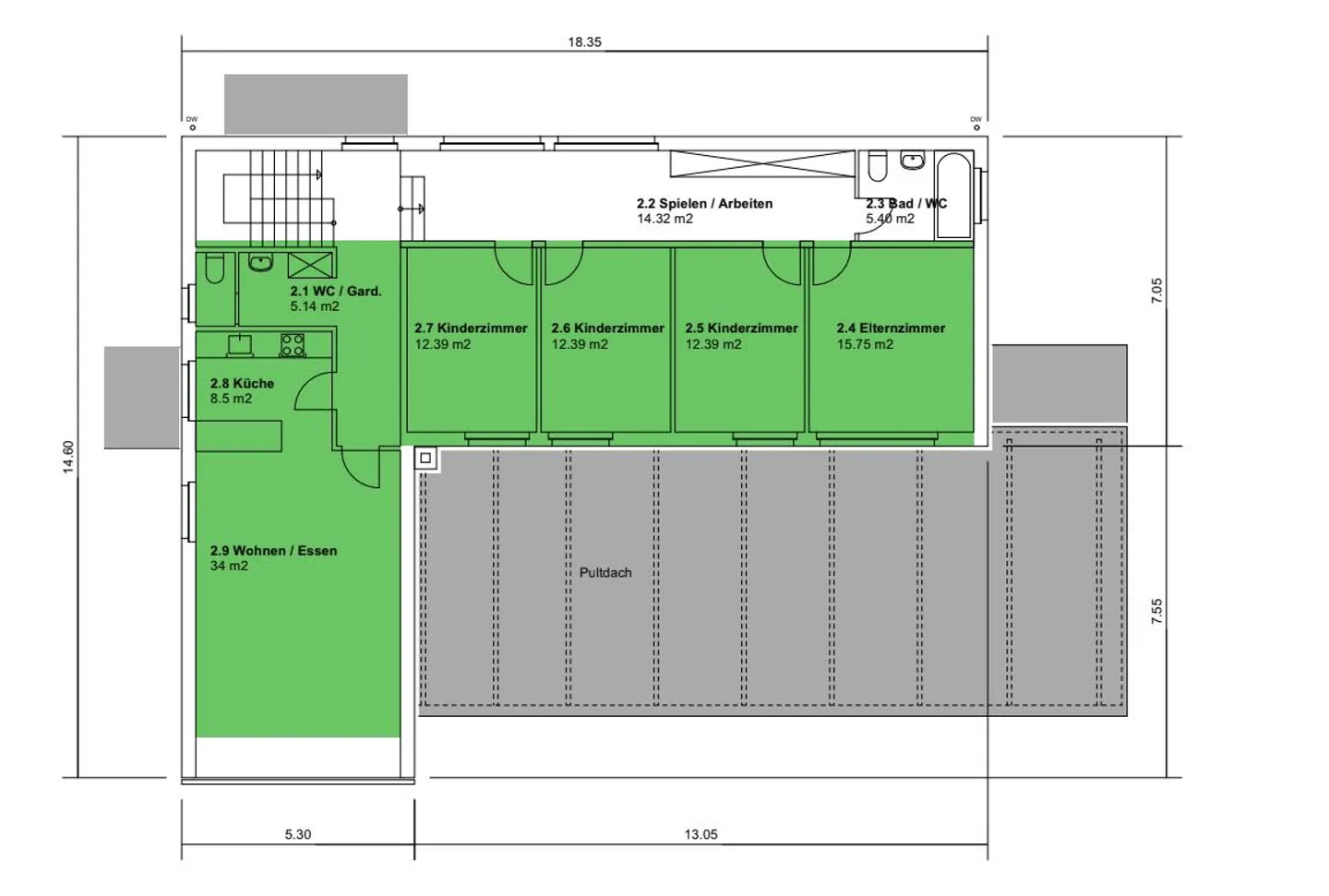 «5.5 Zimmer Wohnung» - Foto 2 von 2