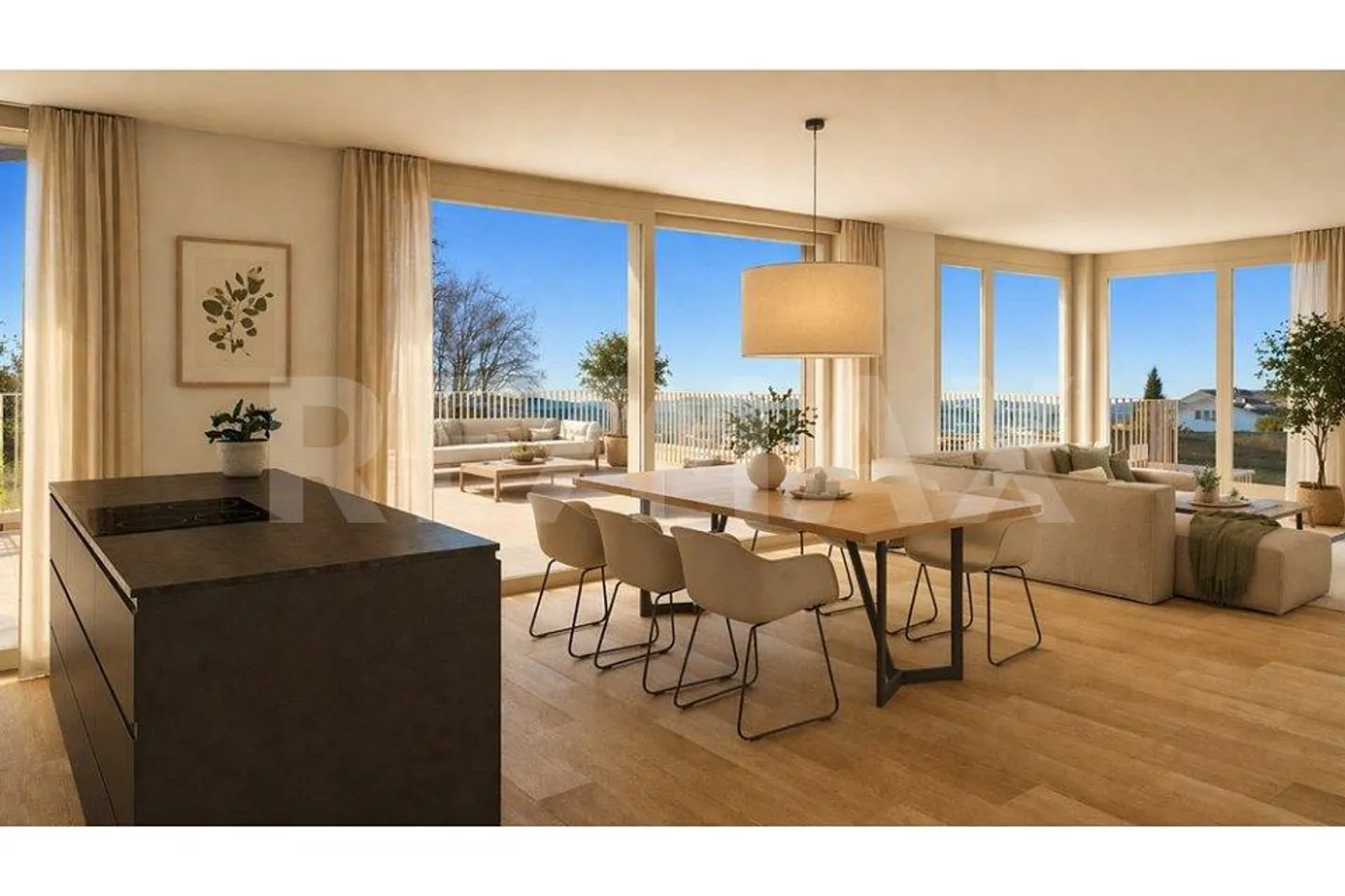 Appartement penthouse moderne de 4½ pièces avec une grande terrasse de 60 m² et un balcon - Photo 4 sur 9