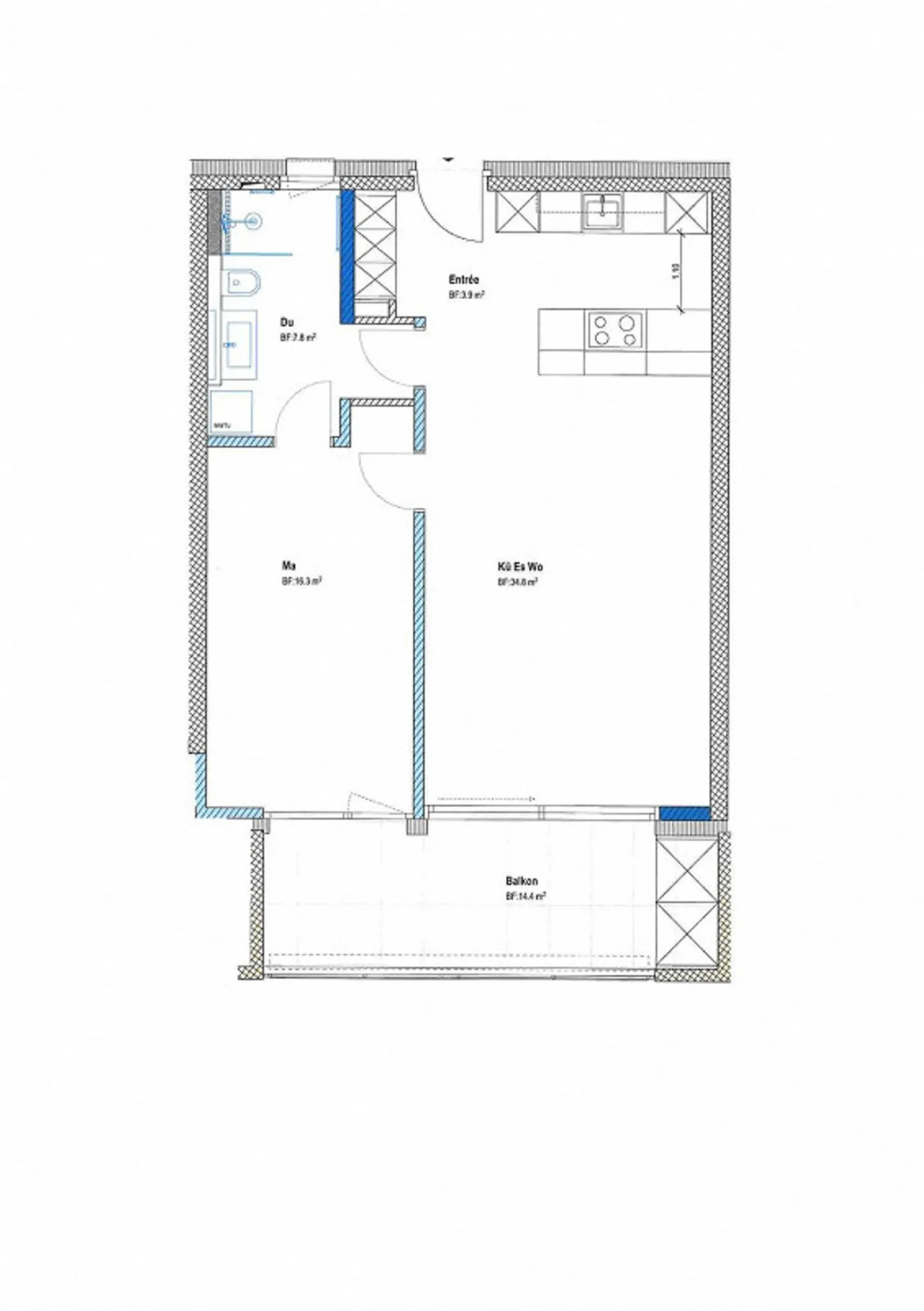 New building, 2.5 room - apartment for rent - Photo 10 of 10