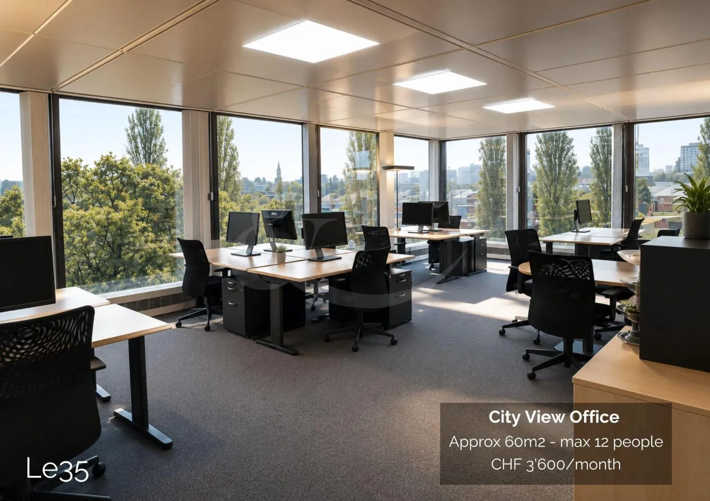 Route des Jeunes 35, Office with a view of the city of approximately 60 m² - Photo 1 of 2