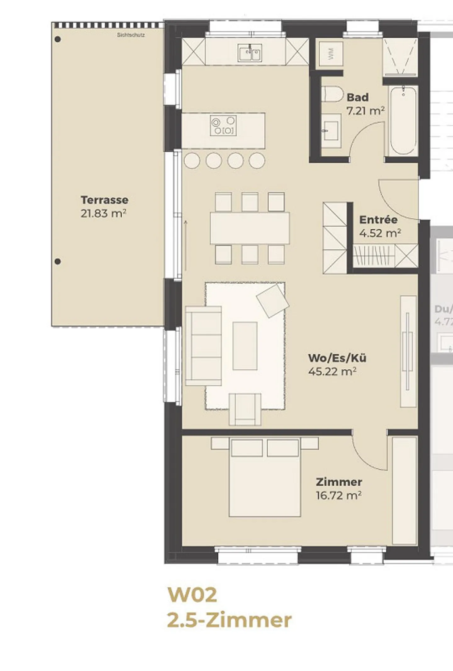 Stylish 2.5-room apartment with exclusive 47 m² terrace - Photo 8 of 8