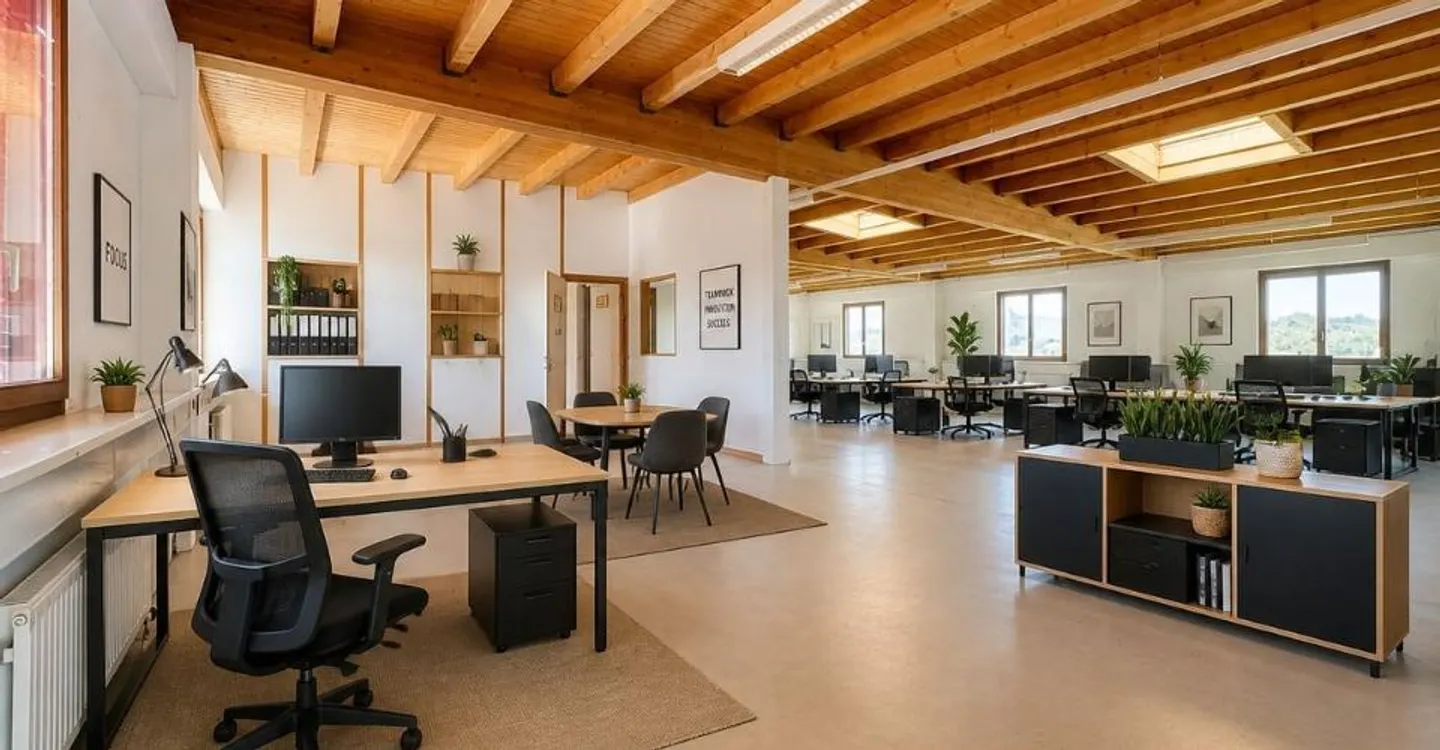 Gewerbefläche von 207 m² in einer Einheit, 2. Etage ohne eine einzige Stufe, 3 Außenparkplätze inklusive, sofort verfügbar - Foto 3 von 13