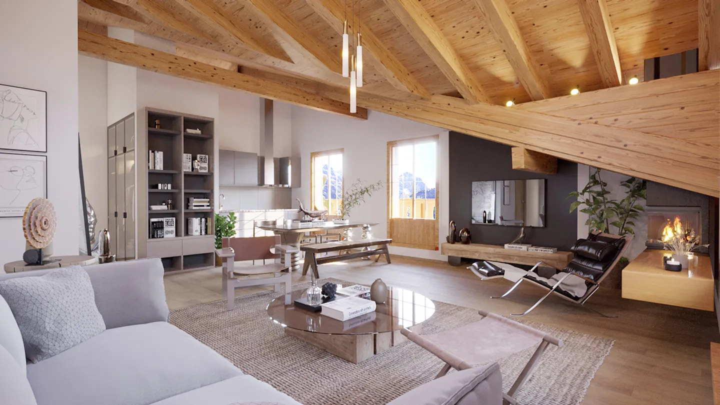 Bel Appartement en Attique à Gsteig - Photo 2 sur 3