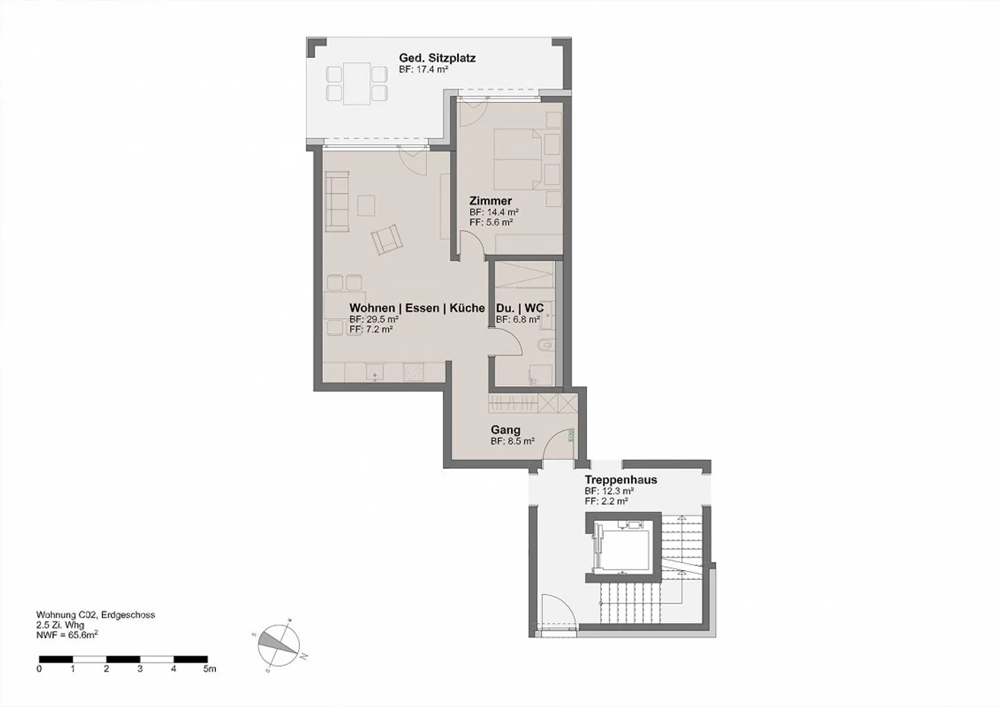 Moderno appartamento di 2,5 stanze con giardino privato - Foto 6 di 8