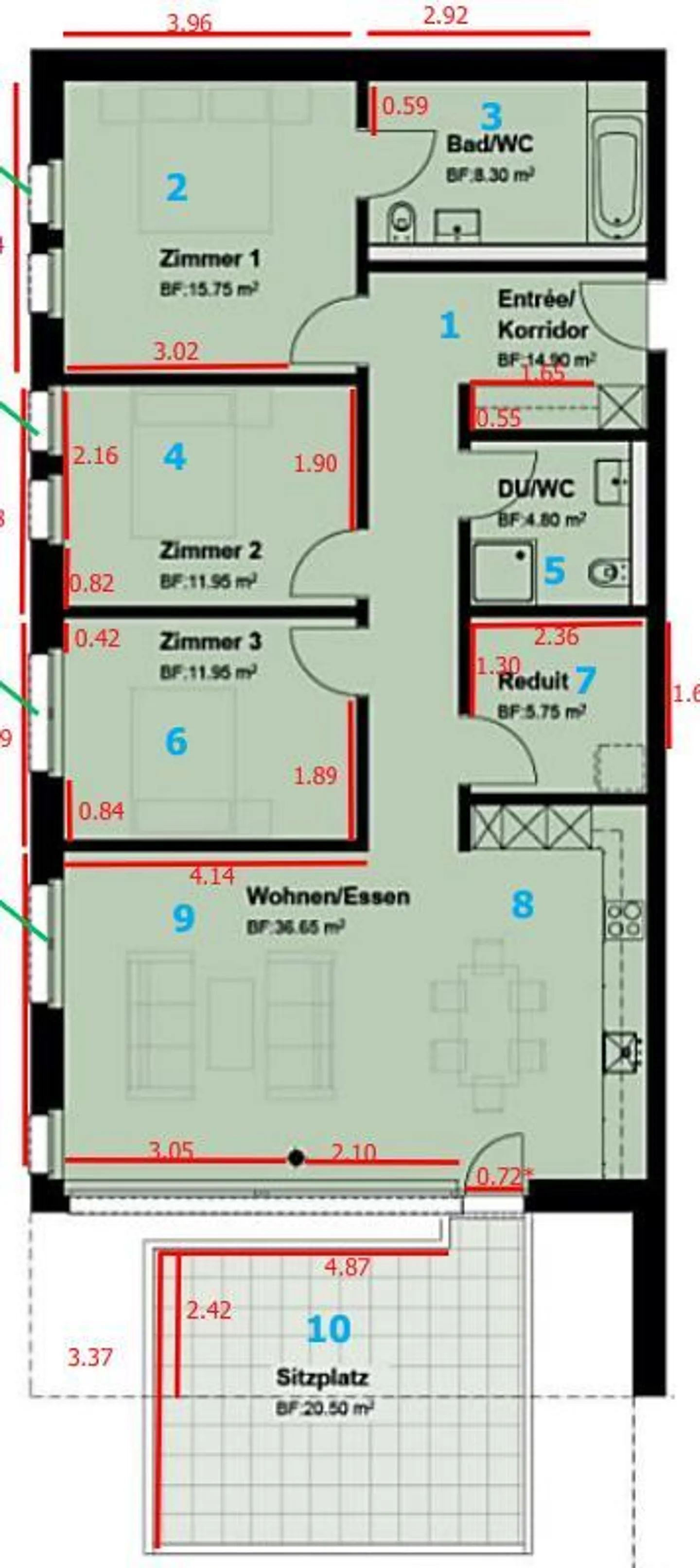 Ampio appartamento di 4,5 locali in affitto a Bonstetten! - Foto 12 di 12