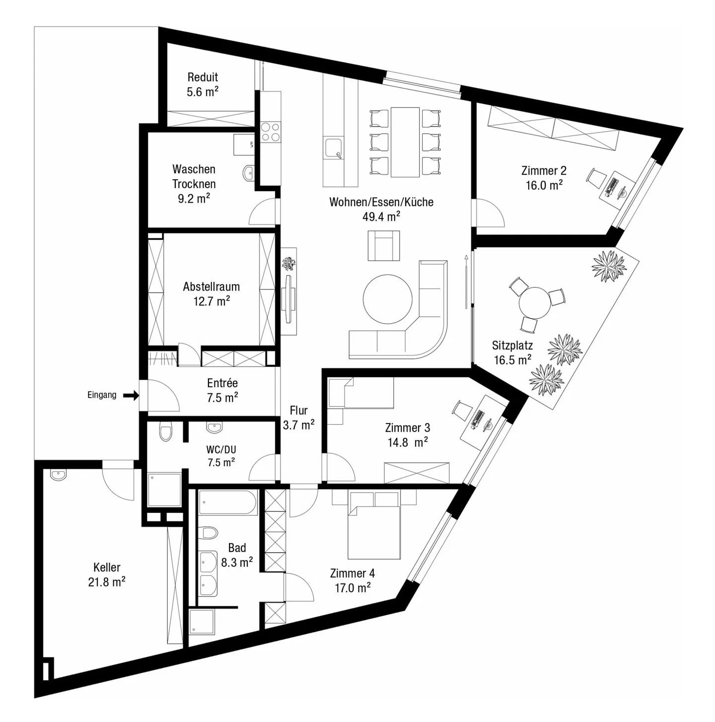 4.5-room garden apartment in a quiet, sunny location, with two versatile additional rooms - Photo 14 of 14