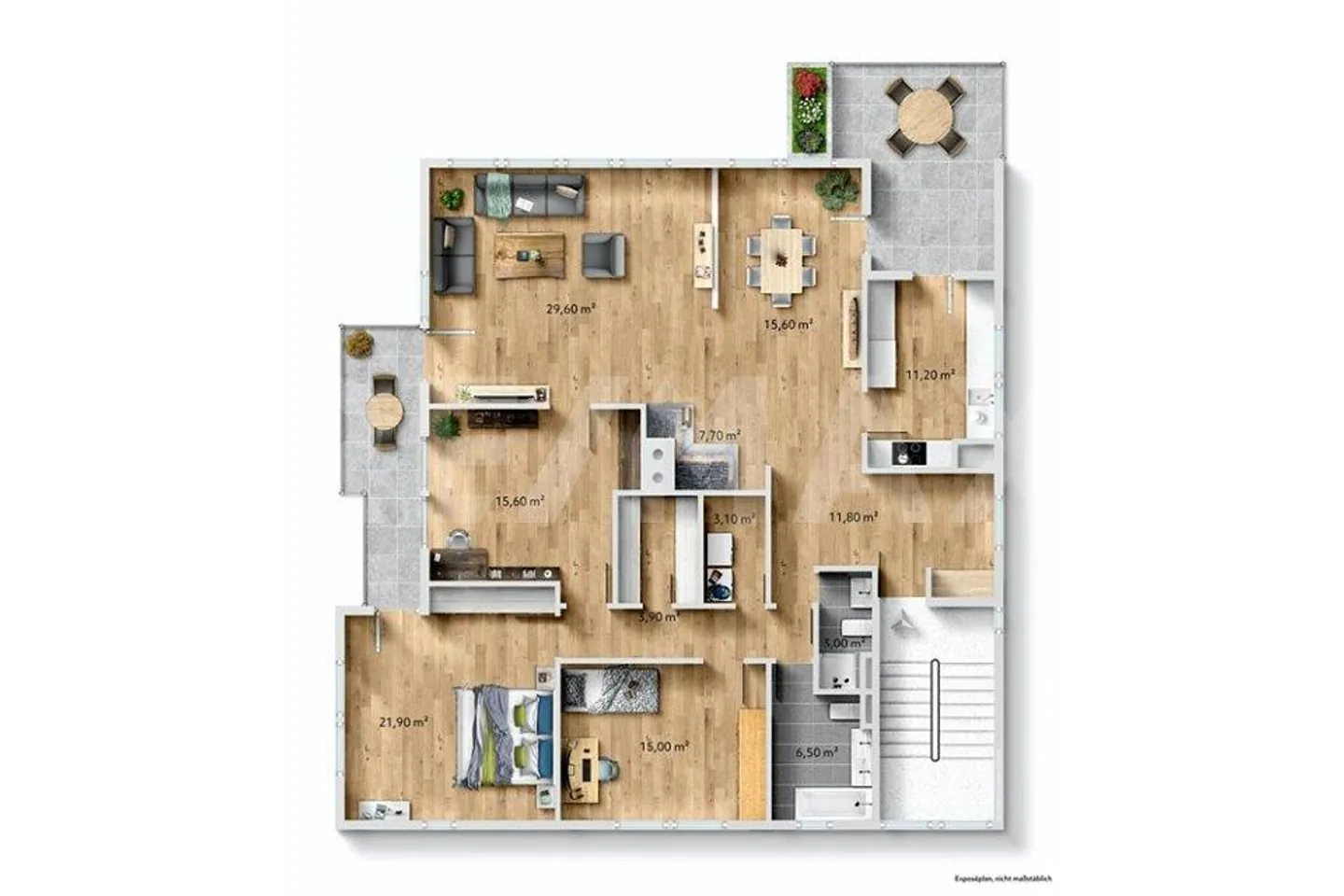 Oasis de 5,5 pièces dans le vert avec vue dans le quartier «Bergfrieden» - Photo 9 sur 13