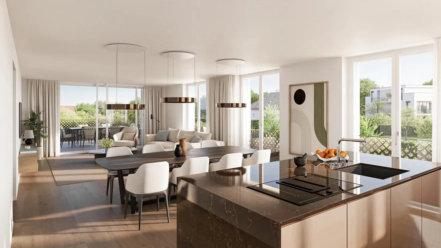 Appartement élégant de 3,5 pièces avec grande part de jardin - Photo 4 sur 7