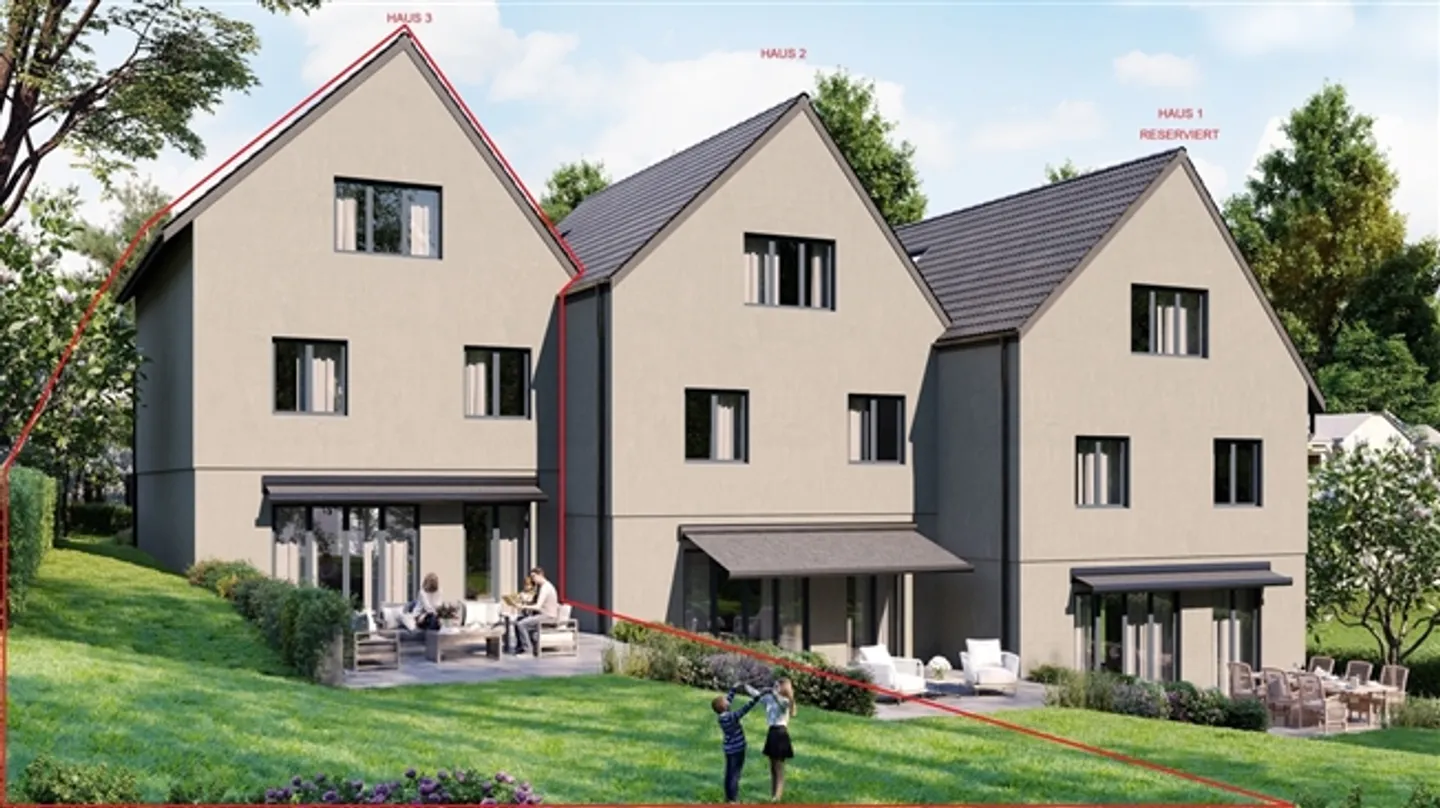 Projet de construction neuve Hohle Gasse avec trois maisons de ville de 7,5 pièces (Maison 3) - Photo 1 sur 7