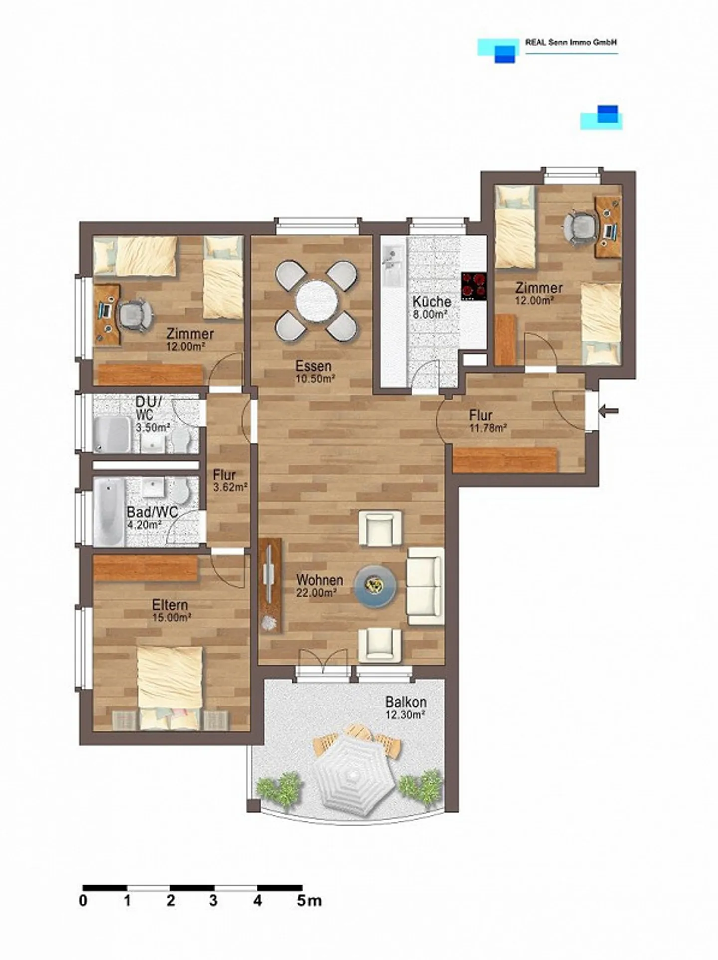 Modern 4.5-room apartment with 2 bathrooms, elevator and evening sun - Photo 13 of 13